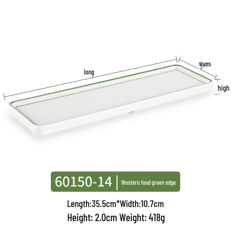 Melamine Rectangular Plate for Sushi, Sashimi & Desserts - Creative Imitation Porcelain Design for Restaurants