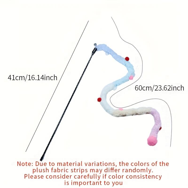 

Interactive Cat Teaser Toy - Soft Plush Strip with Teasing Stick for Kitten Play - Pet Supplies for Fun and Exercise