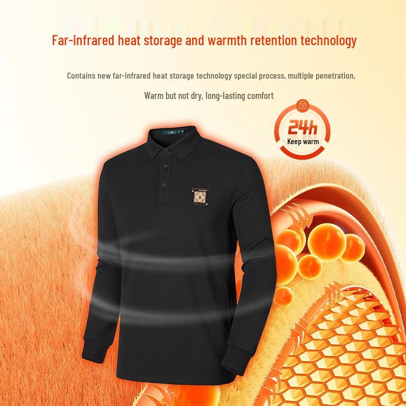 Septwolves Men's Modal Blend Business Casual Long-Sleeve Polo