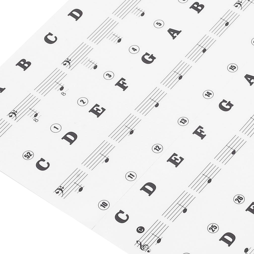 Piano Sticker Electronic Piano Removable Keyboard PVC Adhesive Staff Intonation Labels