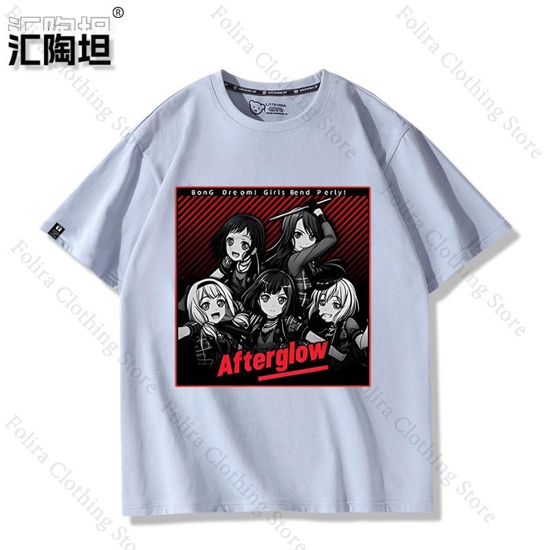 

Anime BanG Dream Afterglow Print Tshirt Unisex Womens Tshirt Summer Tops Short Sleeve Tee Streetwear Clothing Unisex T Shirts 3XL