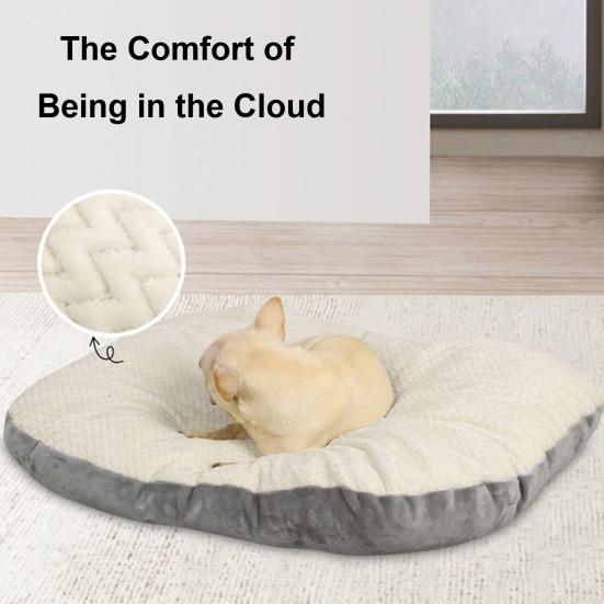 Dog Bed Mat Double-sided Cat Sleeping Pad Pet Cushion with Removable Washable Cover Supportive Pet Bedding for Floor Crate