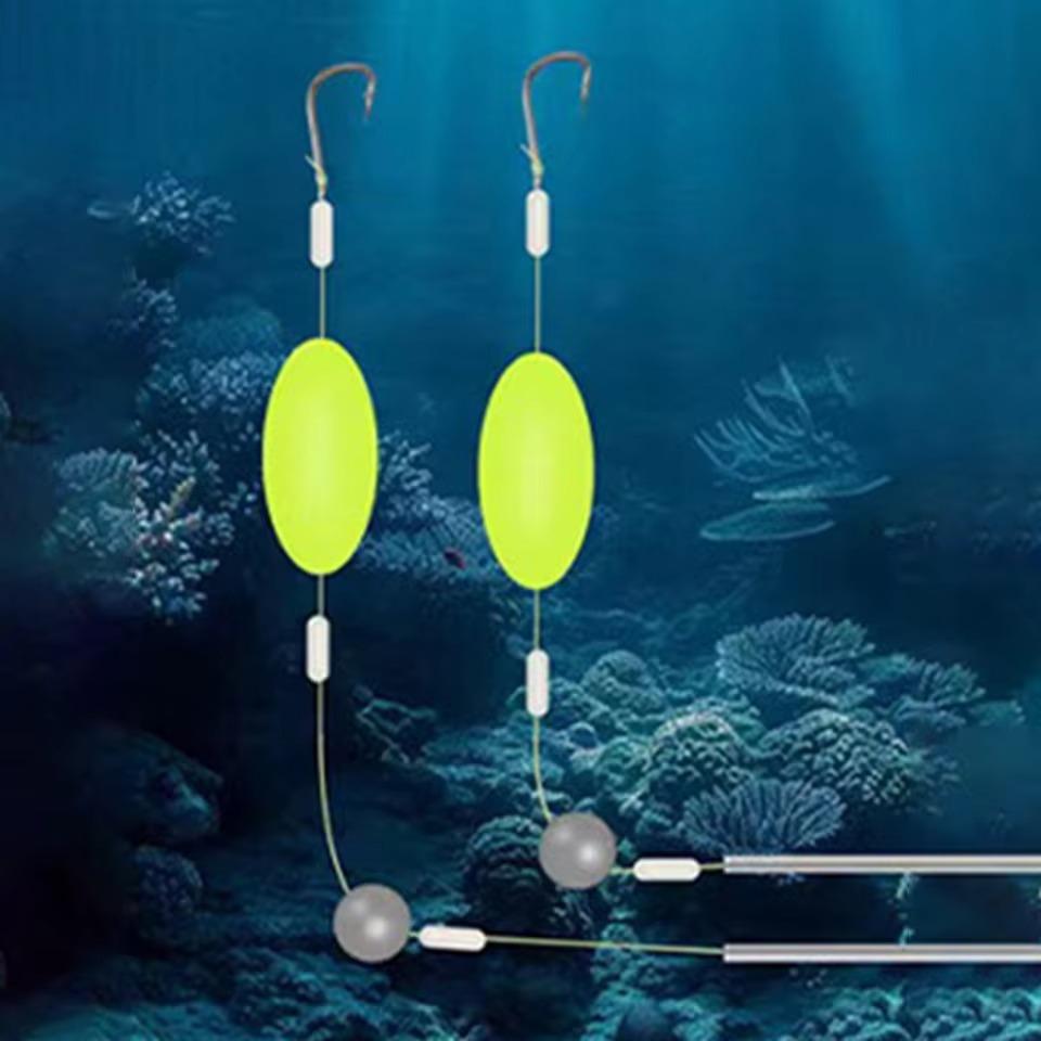 6#/8#/10#/12# Stainless Double-Hook Reverse Bottom Rig Sharp Barbed Anti-entanglement Fishing Double Hook No Unhooking Anti Tangle