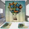 4-Piece Shower Curtain Set with HD Digital Printing | Waterproof, Drill-Free, Ideal for Home/Hotel Bathroom Partition