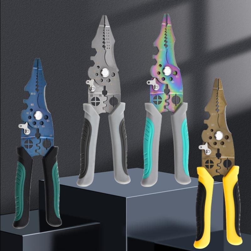 Wire Stripper Decrustation Pliers Adjustable Electrical Wire Stripping Tool Non-Slip Wire Stripper Crimper For Electrical Cable