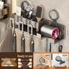 No-Drill Suction Bathroom Organizer with Toothbrush & Hair Dryer Holder