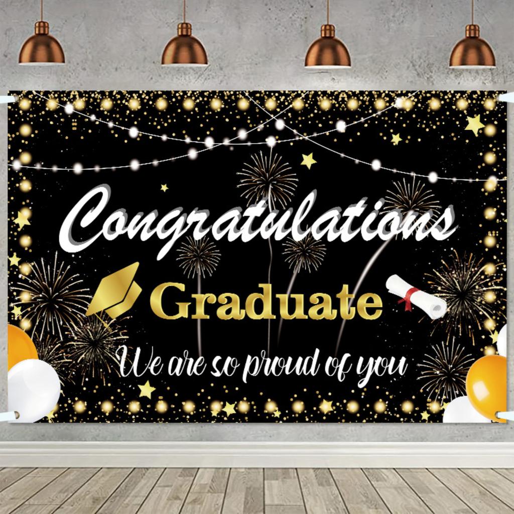 Graduation Party Background Cloth Hanging Flag Decoration Background Photo Flag
