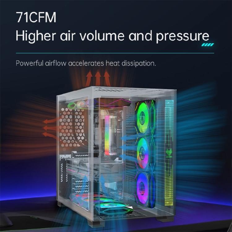12x12cm Universal Computer Fan Addressable ARGB Asynchronous Light Support Silents PWM Technology Mirror Finish