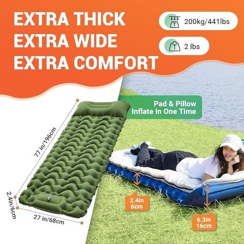 Waterproof Dampproof Inflatable Sleeping Mat with Pillow FoldableMattress
