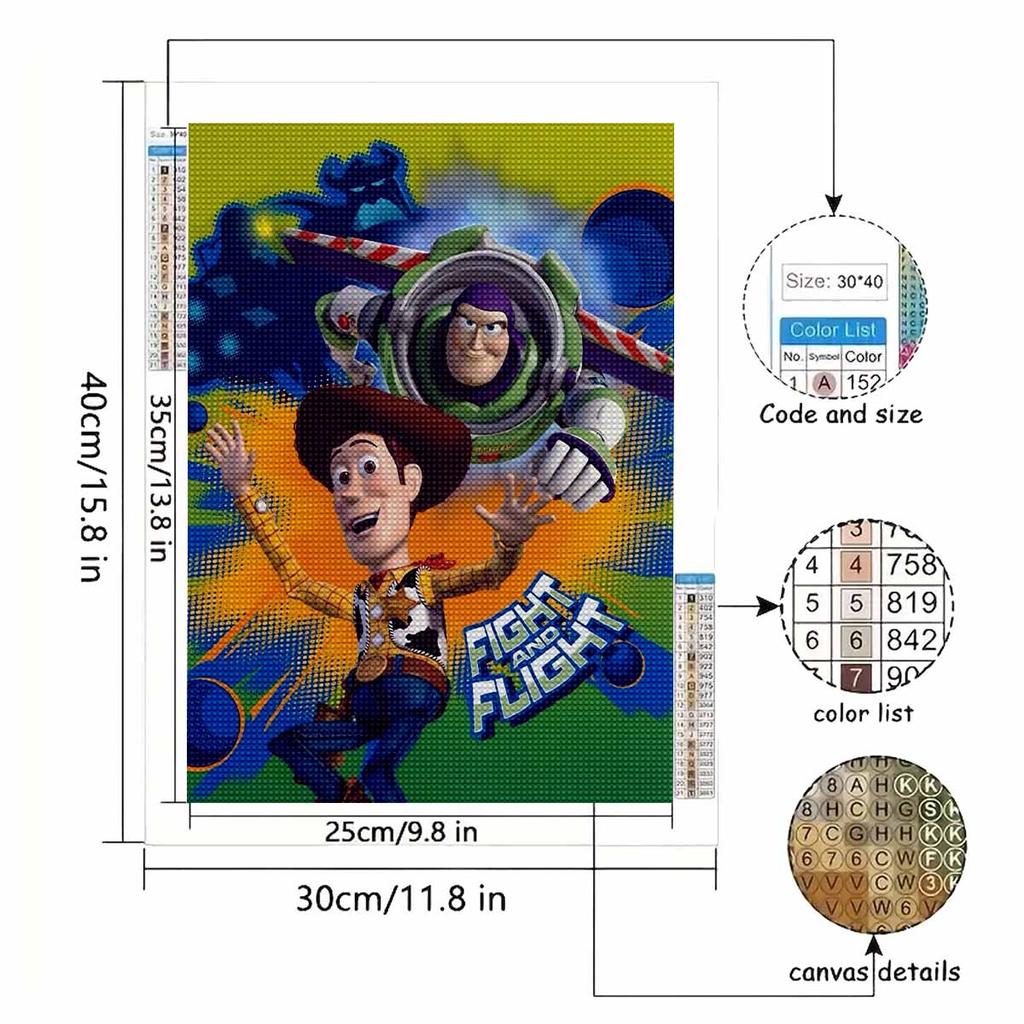 5D Diy Diamond Painting Woody and Buzz Full Drill Rhinestones Mosaic Embroidery Handmade Products Home Decor Gift