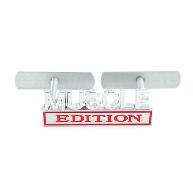 1Pc 3D Metal Muscle Edition Logo Car Front Grille Badge Side Fender Rear Trunk Emblem Sticker Decal