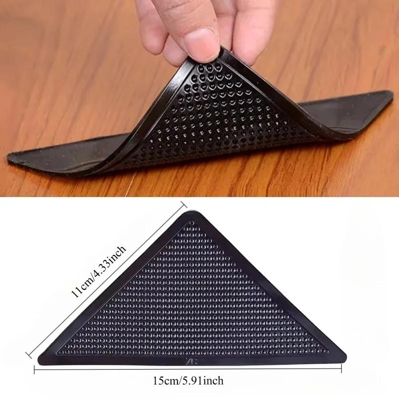 8-piece Set of Triangular Washable Carpet Clip, Anti Slip and Reusable Rubber Pad, Anti Slip Tile Floor, Carpet Corner Pad
