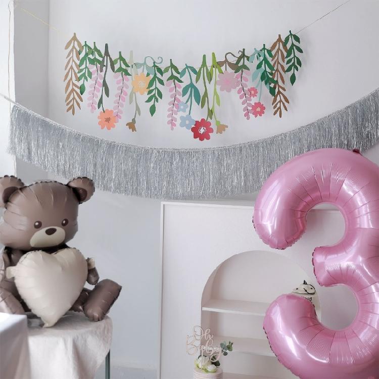 Party Banners Double Sided Leaf Designs Flower Garlands Ornament For School Event Floral Hanging Decoration