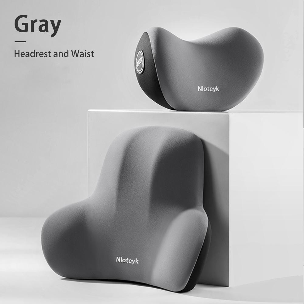 Car Headrest Pillow Lumbar Support Memory Foam Neck Pillow Waist Support Removable Washable Backrest Universal Vehicle Cushion