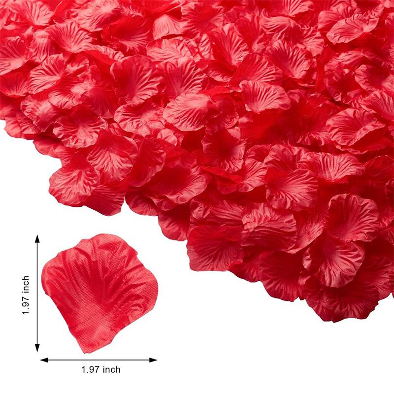 3000/100Pcs 4.5cm Artificial Fake Rose Petals Red Simulation Silk Rose Petal For Valentines Day Wedding Party Romantic Decor