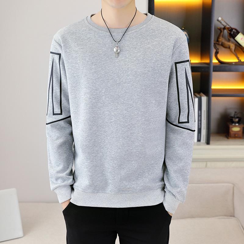 

Dm M-8XL Большой мужской свитер Повседневная универсальная и красивая футболка с длинным рукавом и круглым вырезом для мужчин XXXXXL серый