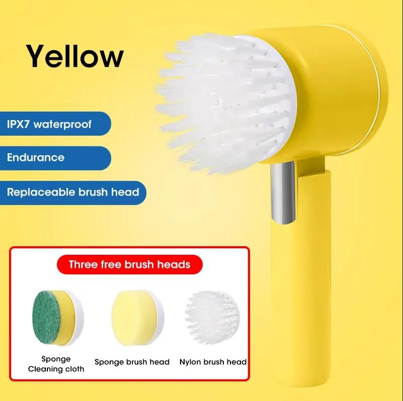 5-in-1 Electric Spin Scrubber Brush for Bathroom Tile Bathtub Sink, Power Scrubber with 5 Replaceable Brush Heads