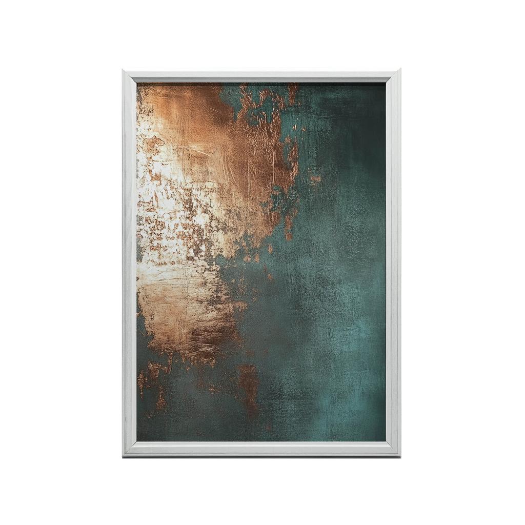 Miedziowy Akcent W Turkusie Miedziowy Akcent W Turkusie, 50X70 Cm, Rama Aluminiowa Czarna, Papier Matowy 230 Gsm