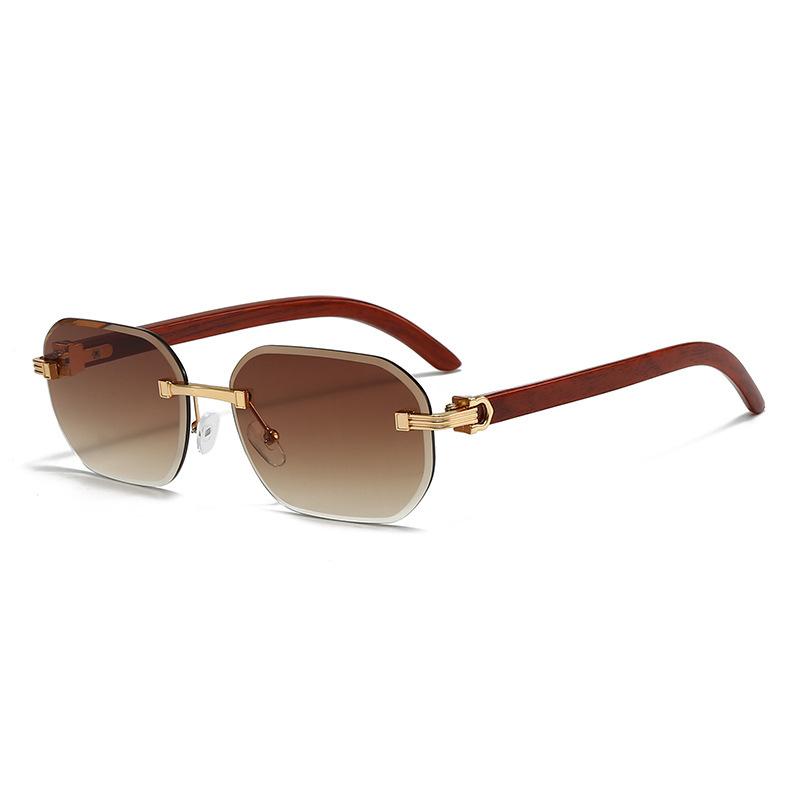 2026 Classic Vintage Rimless Gold PC UV400 Sunglasses Women Men Fashion Luxury
