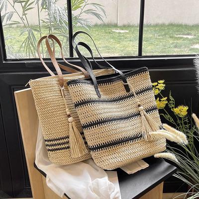 Summer New Woven Bag Women's Casual Commuting Shoulder Bag Handbag Fashionable Tote Bag