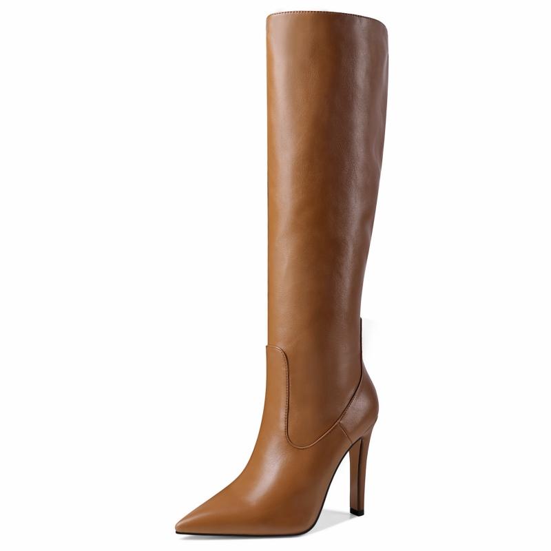 Black Western High Boots For Women Shoes Sexy Elegant High Heels Winter Spring Women's Knee High Boots Chelsea Long Shoes Lady