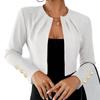 Blazer court uni à manches longues ajusté pour femme