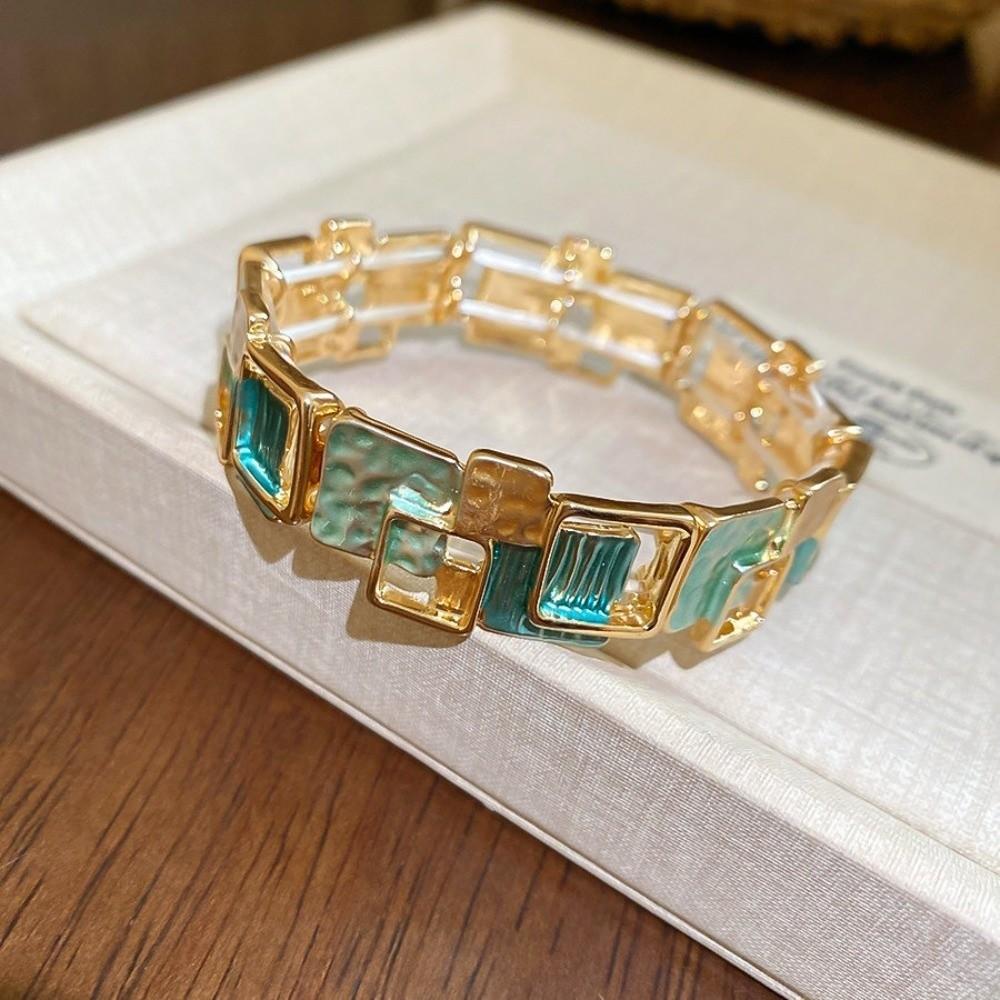 Elastic Stretchable Geometric Bracelet Gold Color Fashion Bracelet for Party Prom Gift