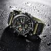 Men Big Brand Chronograph Watches Students Boys Fashion Nylon Band Dual Time Army Multi-function Sports Watch Relogio Masculino