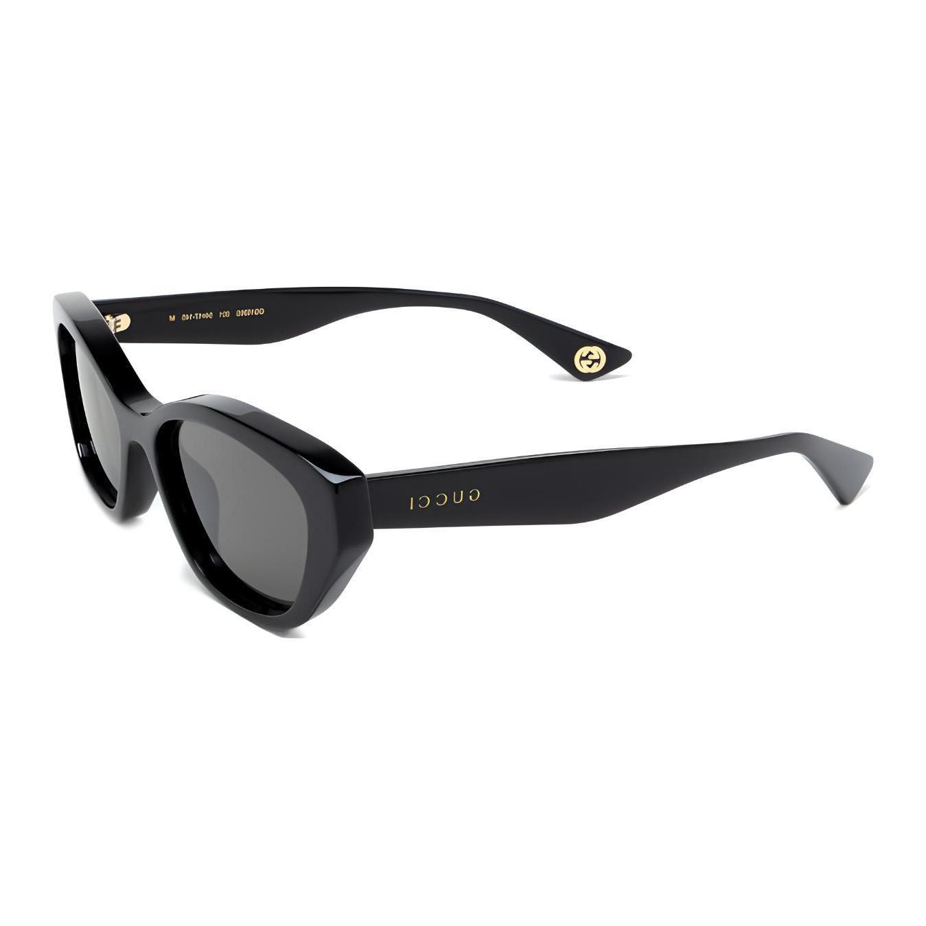 

GUCCI Letter Detail Acetate Irregular Sunglasses Women s Black 55 чёрный