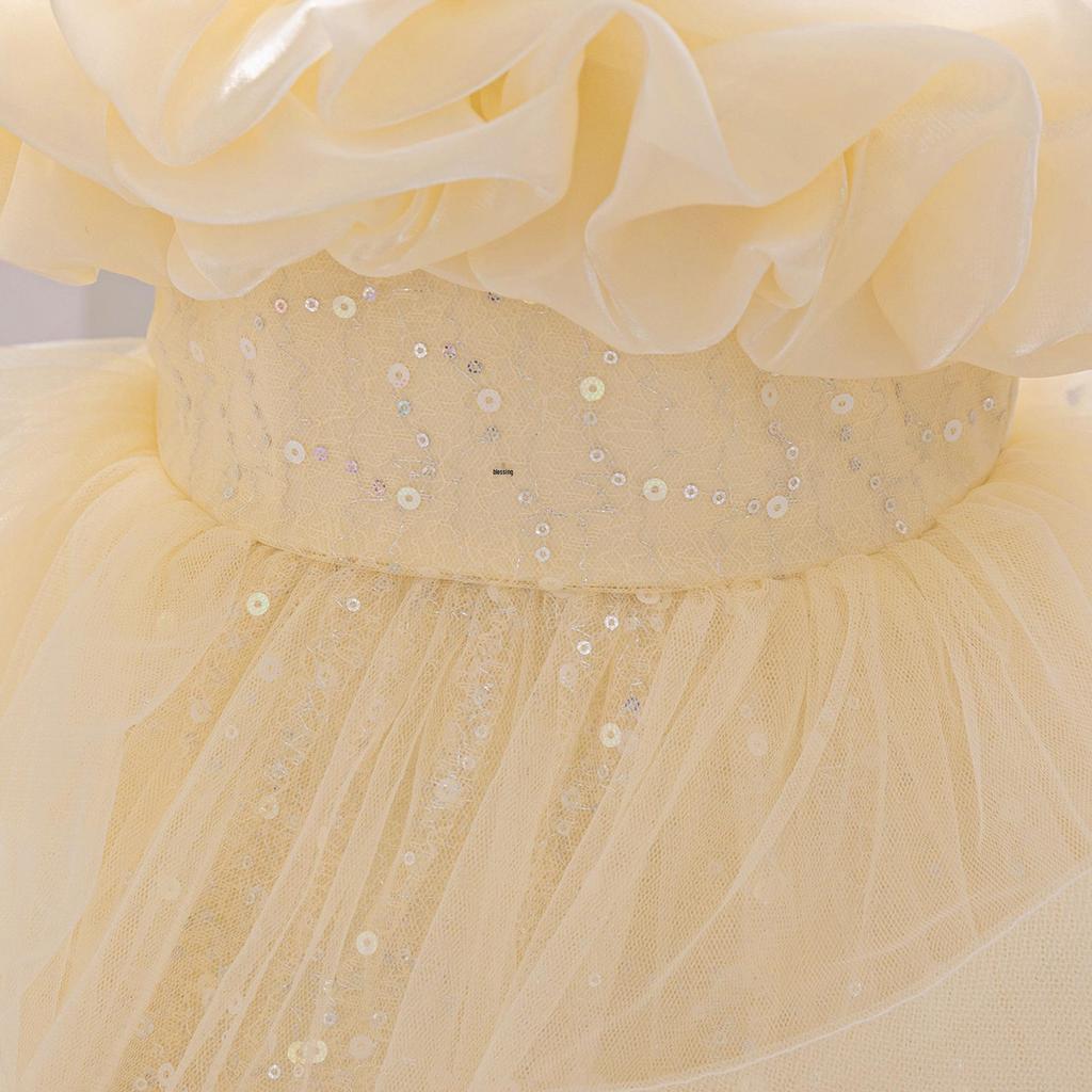Fluffy Princess Dress for Girls: Flower Girl, Wedding, Fashion Show, Formal Wear, Piano Performance, Birthday Outfit.