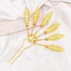 Ancient Hanfu Headwear Metal Hair Sticks Leaf U Shape Hairpin Thai Headdress  Hairstyle Design Tool