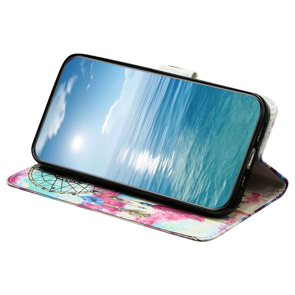 For iPhone 17 Stand Case Marble Painted Folio Flip Leather Wallet Phone Cover