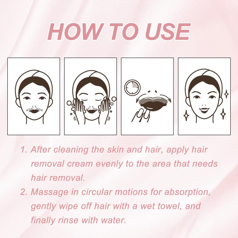Peach Hair Removal Cream skin cleansing facial lip fine hair Painless rapid Depilatory Permanent Remover Hair Growth Inhibitor