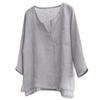 Pull d'été en lin respirant à manches courtes et col en V pour homme, grande taille