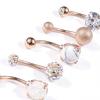 5Pcs/Set Navel Ring Short Anti-allergy Comfortable Zircon Belly Navel Piercing for Party