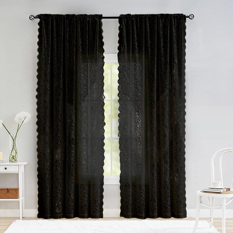

Bohemian Lace Window Screen Finished Curtain Hollow Light Opaque Bedroom Living Room Balcony Screen Curtain 2pcs*140*100