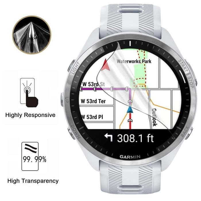 Screen Protector for Garmin Forerunner 965 [6 Pack] Ultra Thin Resistant Protective Plastic Film Phonillico