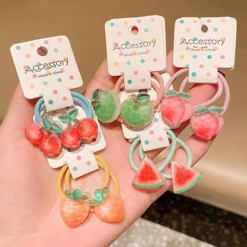 Fruit-Themed Mini Hair Ties for Little Girls – High Elasticity Rubber Bands