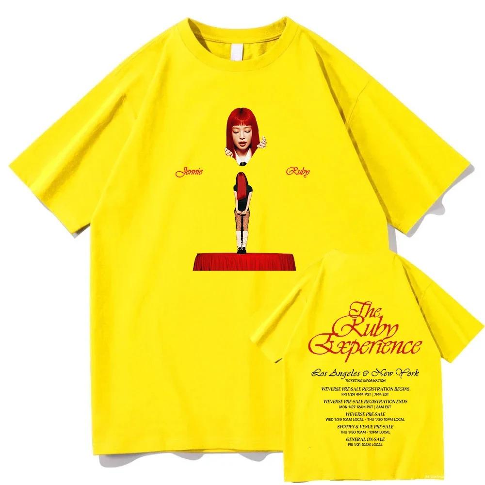 JENNIE Ruby 2026 New Album T Shirt Men_women Harajuku Vintage Graphic Tshirt Classic Unisex High Quality Cotton Tee Shirts