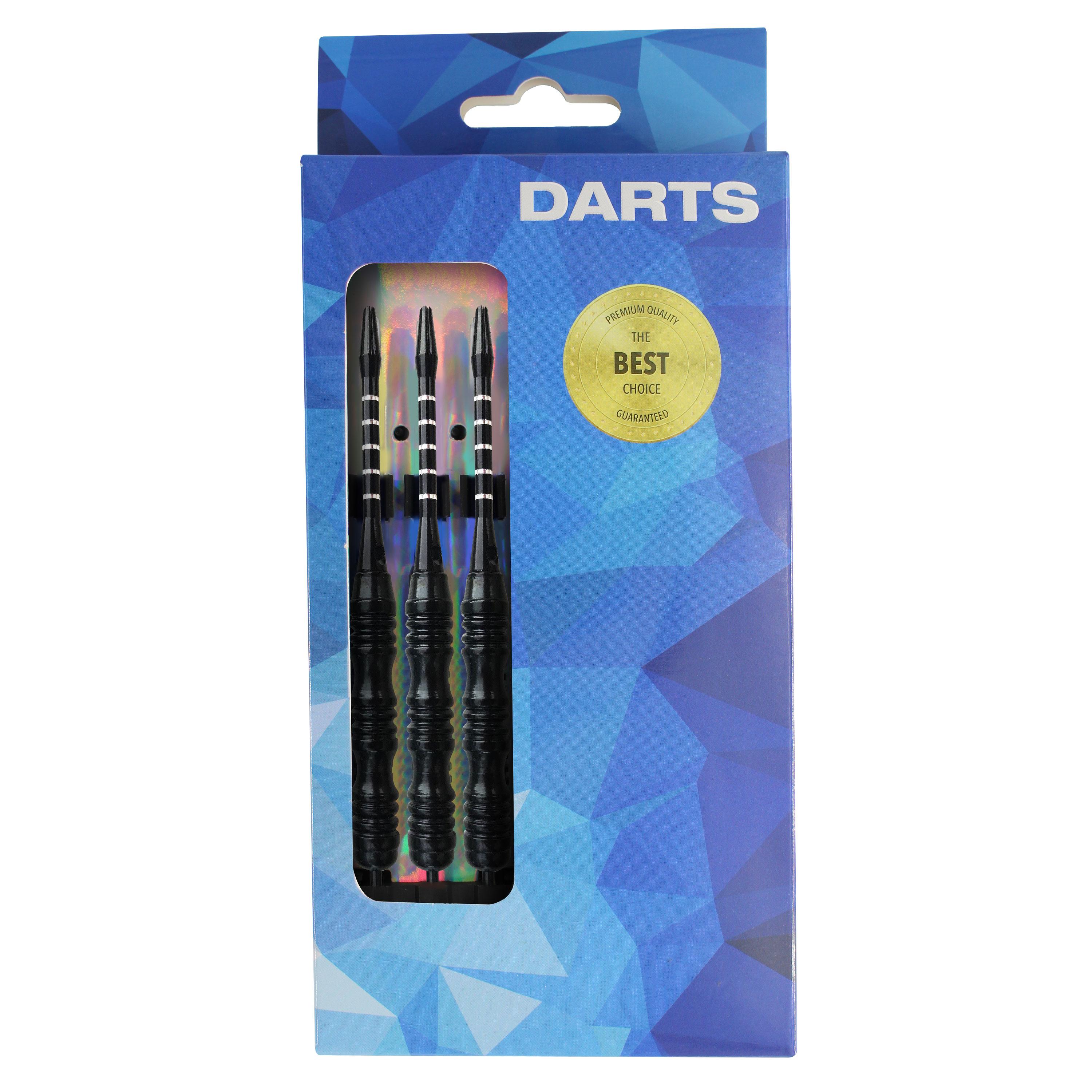 3-piece Steel Tip Darts, Professional 23g Grams Metal Dart Set, High-quality Aluminum Shaft and PET Missile and Dart Box чёрный