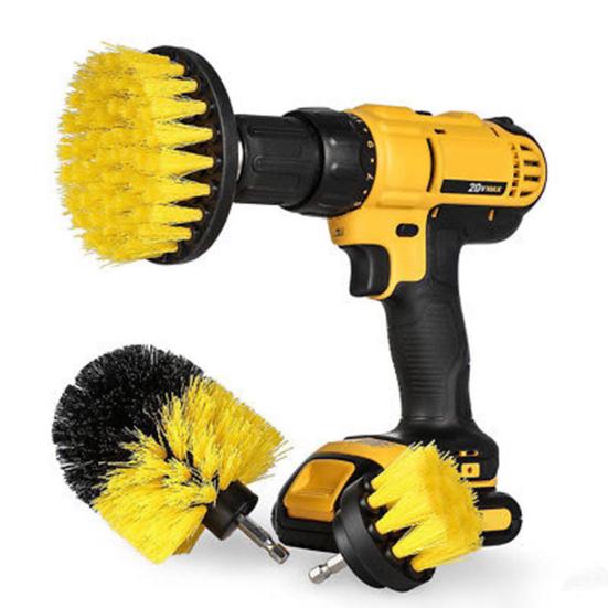 3Pcs/Set Drill Brush Heads Glass Floor Carpet Tile Cleaning Polish Scrubbers