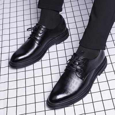 Business Dress Shoes for Men Genuine Leather Soft Sole Elevator Oxford Wedding Shoes