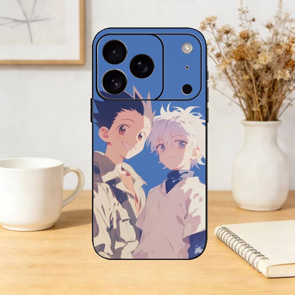 Gon & Killua Hunter X Hunter Phone Case For iPhone 17,16,15,14,13,12,11 Plus,Pro,Max,Mini Silicone black Soft Cover
