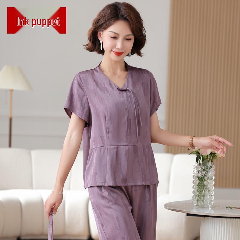Stylish Summer Short Sleeve Two-Piece Set for Women 2XL