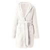 Autumn and Winter Hooded Home Plush Pajamas Short Sleeved Solid Color Warm, Nightgown