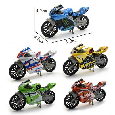 1PC Simulation Motorcycle Racing Car Alloy Car Model Children's Toy Clip Doll Machine Toy Car Ornament Keychain