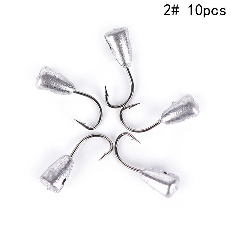 10/50X Overturned Hook Titanium Tungsten Barbed Fishhook Tin Jig Head Stand Hook