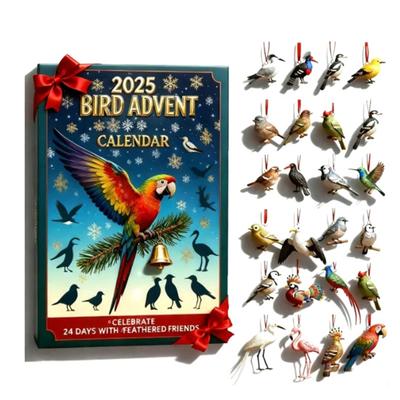 Bird Advent 24 Calendar 2025 Days Christmas Countdown Calendar with Acrylic 2D Bird