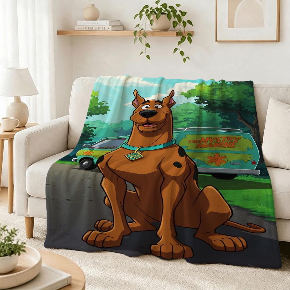 Scoobydoo Mystery Machine Anime Cartoon Flannel Blanket Comfortable Skinfriendly Throw Blanket For Bedroom Bed Sofa Home Decor Christmas Gift