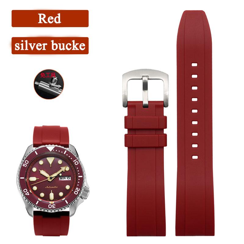 Quick Release Silicone Strap 20mm 22mm 24mm For Seiko 5 Mido Omega Seamaster Rubber Watch Band Waterproof Sports Belt Bracelets